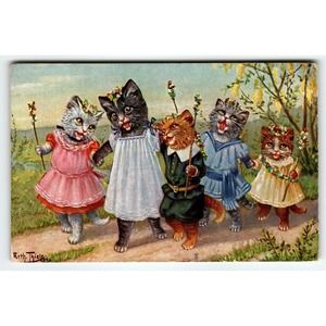 Catland Kitten Cats Postcard Tuck Fantasy Series II Dressed Animals Arth. Thiele